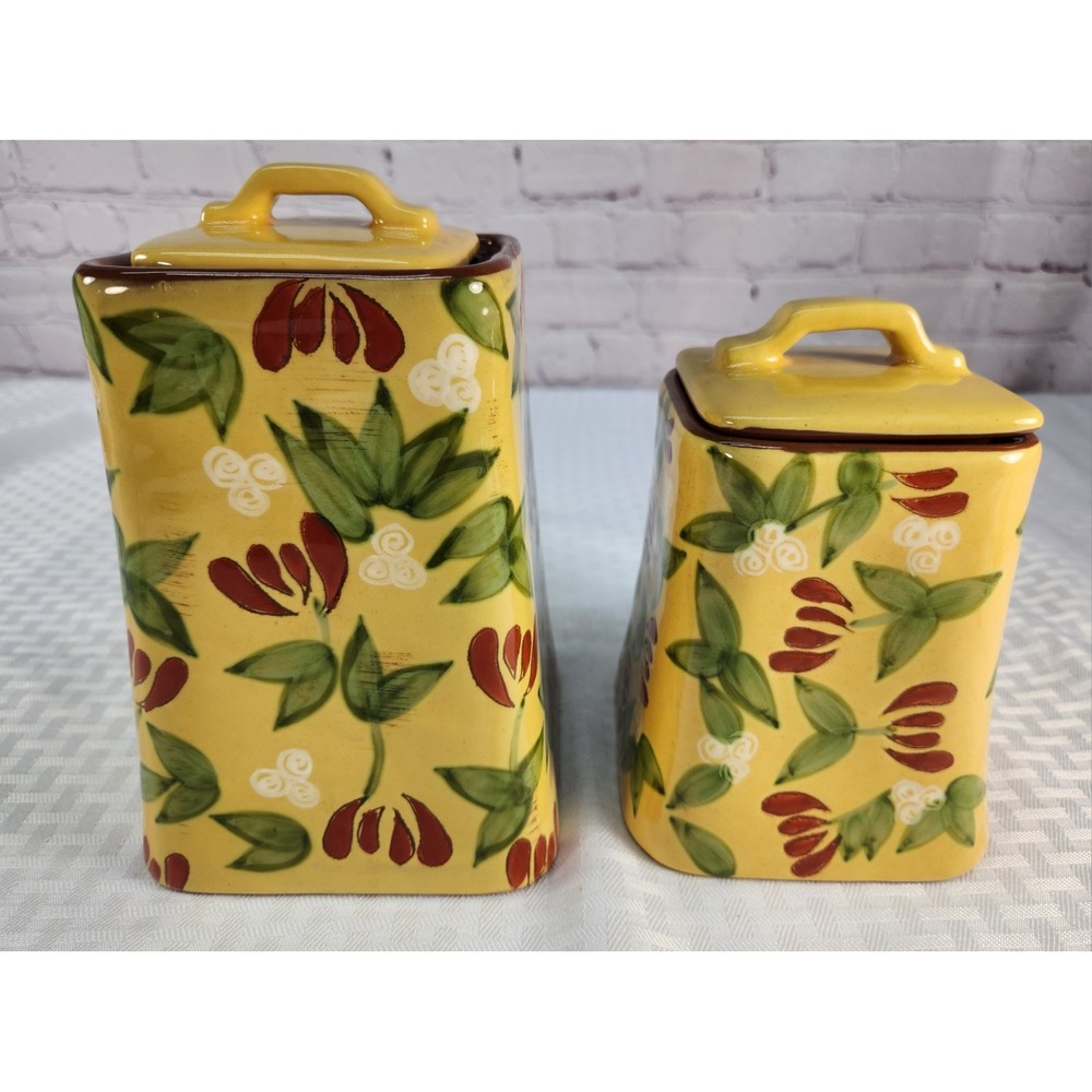 ARTLAND Margaux Medium Canister Set & Lid Wide Coffee Cookies Tea Sugar Vintage
